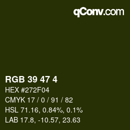 颜色代码: RGB 39 47 4 | qconv.com