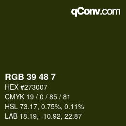 Color code: RGB 39 48 7 | qconv.com