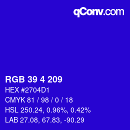 Color code: RGB 39 4 209 | qconv.com