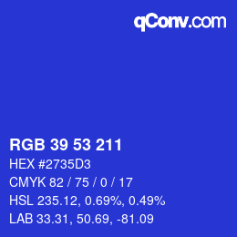 Código de color: RGB 39 53 211 | qconv.com