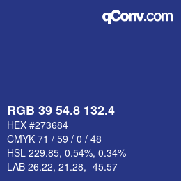 カラーコード: RGB 39 54.8 132.4 | qconv.com