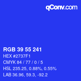 カラーコード: RGB 39 55 241 | qconv.com