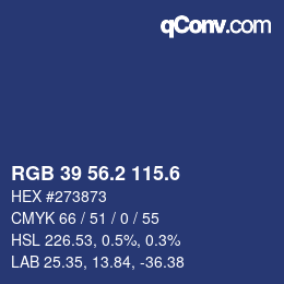 カラーコード: RGB 39 56.2 115.6 | qconv.com