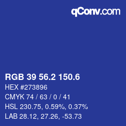 カラーコード: RGB 39 56.2 150.6 | qconv.com