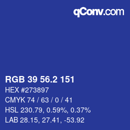 Color code: RGB 39 56.2 151 | qconv.com