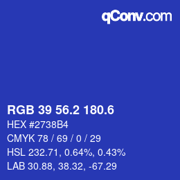 カラーコード: RGB 39 56.2 180.6 | qconv.com