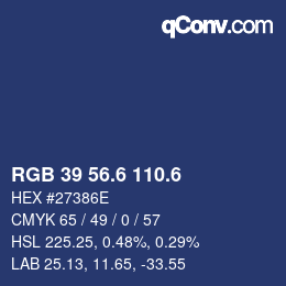 カラーコード: RGB 39 56.6 110.6 | qconv.com