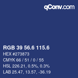 カラーコード: RGB 39 56.6 115.6 | qconv.com