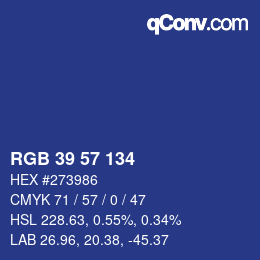 Color code: RGB 39 57 134 | qconv.com