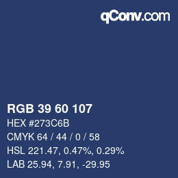 カラーコード: RGB 39 60 107 | qconv.com