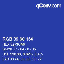 カラーコード: RGB 39 60 166 | qconv.com