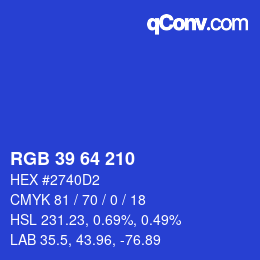 Color code: RGB 39 64 210 | qconv.com