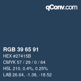 Code couleur: RGB 39 65 91 | qconv.com
