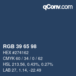 Farbcode: RGB 39 65 98 | qconv.com