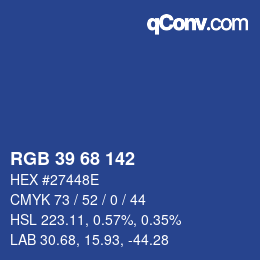 Color code: RGB 39 68 142 | qconv.com