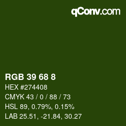 Color code: RGB 39 68 8 | qconv.com