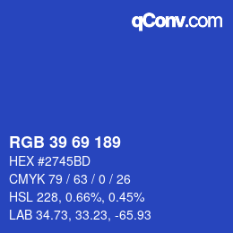 Color code: RGB 39 69 189 | qconv.com
