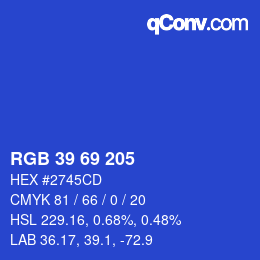 Color code: RGB 39 69 205 | qconv.com