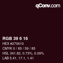 Color code: RGB 39 6 16 | qconv.com