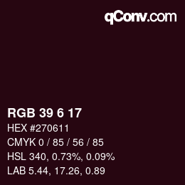 Color code: RGB 39 6 17 | qconv.com