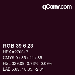 Color code: RGB 39 6 23 | qconv.com