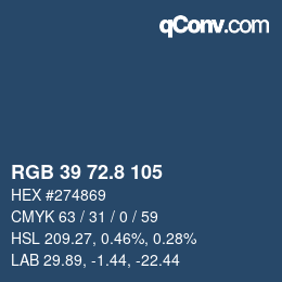 Color code: RGB 39 72.8 105 | qconv.com