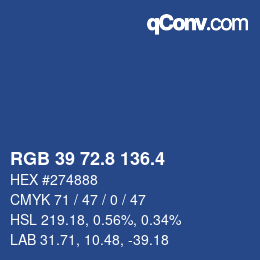 カラーコード: RGB 39 72.8 136.4 | qconv.com