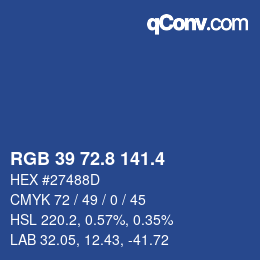 カラーコード: RGB 39 72.8 141.4 | qconv.com