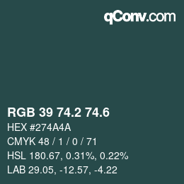 カラーコード: RGB 39 74.2 74.6 | qconv.com