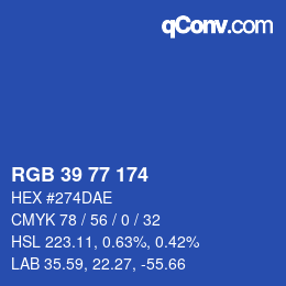 Color code: RGB 39 77 174 | qconv.com
