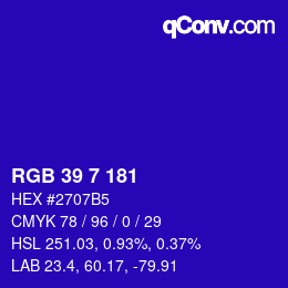 Color code: RGB 39 7 181 | qconv.com