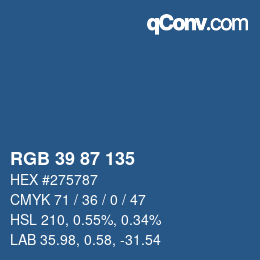 Color code: RGB 39 87 135 | qconv.com