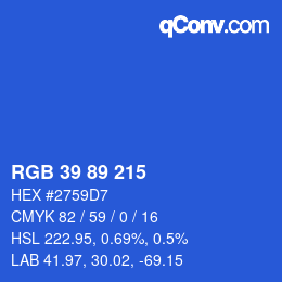 Color code: RGB 39 89 215 | qconv.com