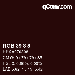 Farbcode: RGB 39 8 8 | qconv.com