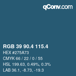 カラーコード: RGB 39 90.4 115.4 | qconv.com