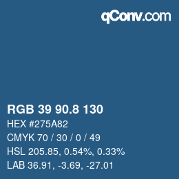 Color code: RGB 39 90.8 130 | qconv.com