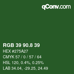 Color code: RGB 39 90.8 39 | qconv.com