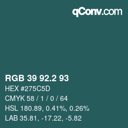 カラーコード: RGB 39 92.2 93 | qconv.com