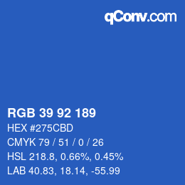 カラーコード: RGB 39 92 189 | qconv.com