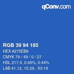 Color code: RGB 39 94 185 | qconv.com
