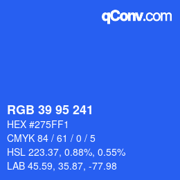 Color code: RGB 39 95 241 | qconv.com