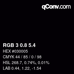 カラーコード: RGB 3 0.8 5.4 | qconv.com