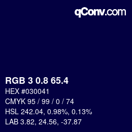 カラーコード: RGB 3 0.8 65.4 | qconv.com