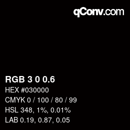 カラーコード: RGB 3 0 0.6 | qconv.com