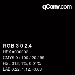 カラーコード: RGB 3 0 2.4 | qconv.com