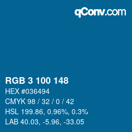 Color code: RGB 3 100 148 | qconv.com