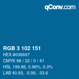 Color code: RGB 3 102 151 | qconv.com