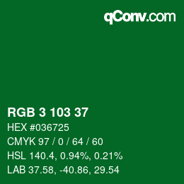 Color code: RGB 3 103 37 | qconv.com