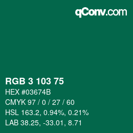 Color code: RGB 3 103 75 | qconv.com