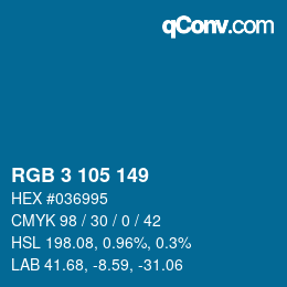 Color code: RGB 3 105 149 | qconv.com